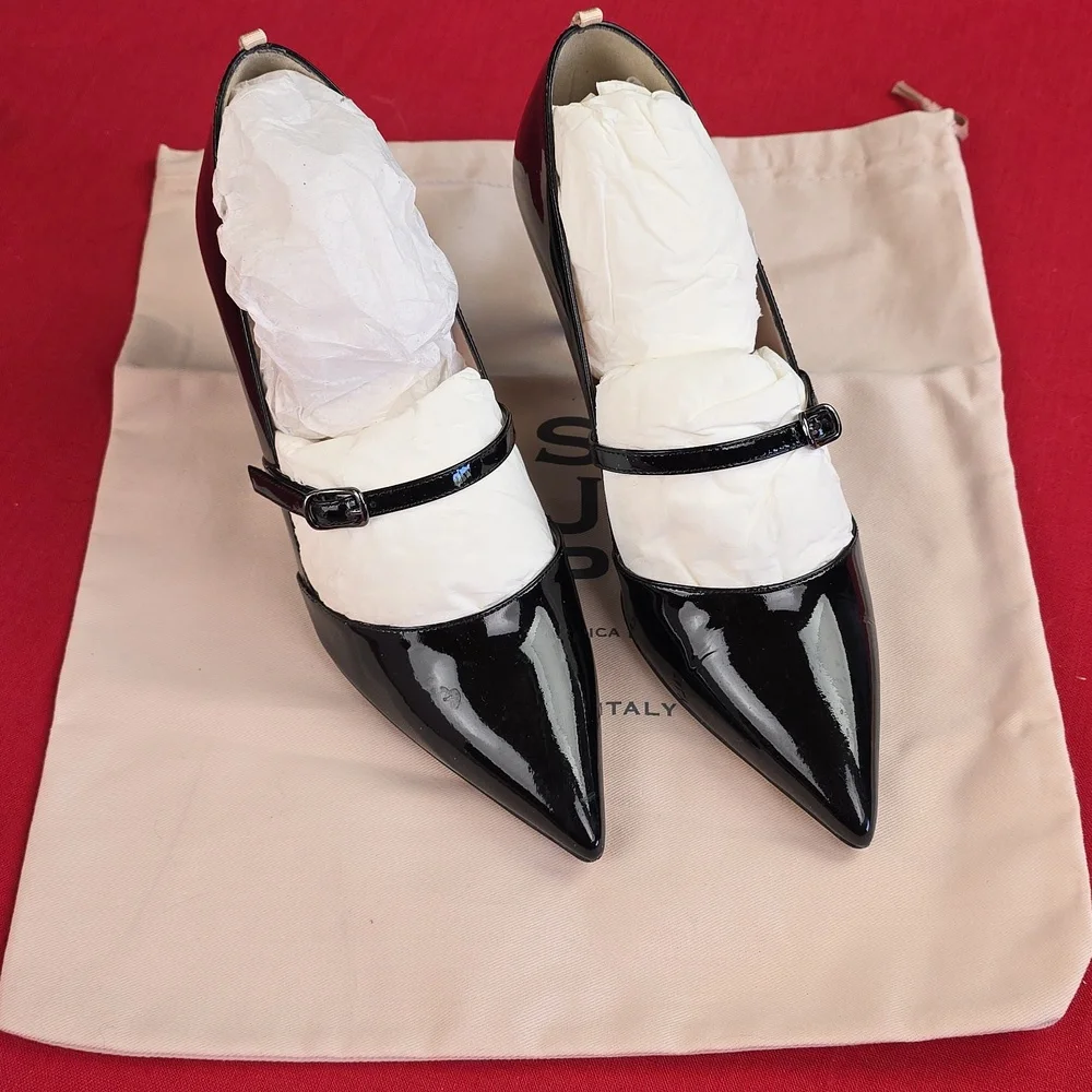 Sarah Jessica Parker Nirvana Patent Leather Pumps Made In Italy - Picture 14 of 16